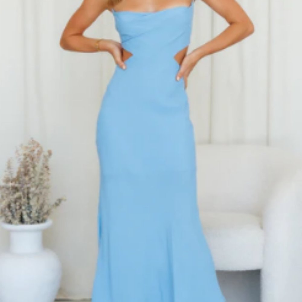 REBORN WITH YOU MIDI DRESS SKY